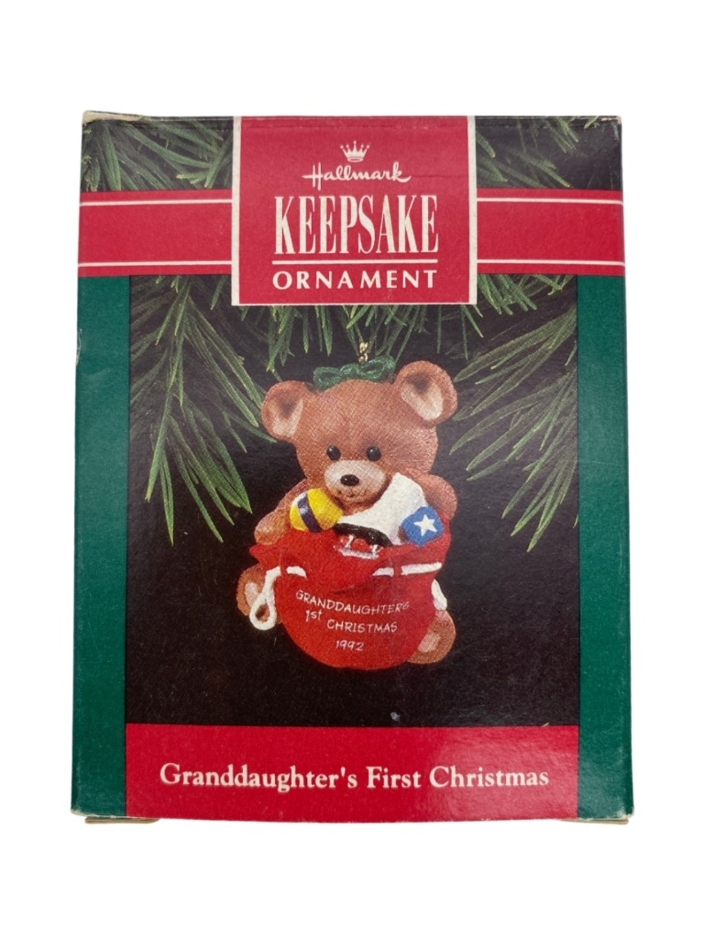 Vintage Hallmark Ornament Figurine for Granddaughter Christmas Keepsake 1992 NEW